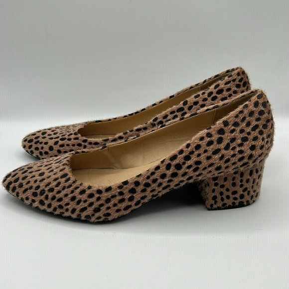 CL by Laundry Leopard Faux Mohair Classic Pump Block Heels Size 10M - Picture 4 of 11